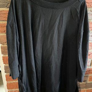 Terra & Sky, 1X, Extra Long Black Sweatshirt